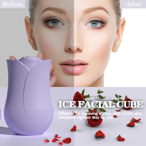 Ice Roller For Face，Cryo Cube Ice Roller For Facial And Eye,Skincare Tools,For Relieving Facial Edema, Shrinking Pores, And Lifting And Firming The Skin (Purple) - Image 3
