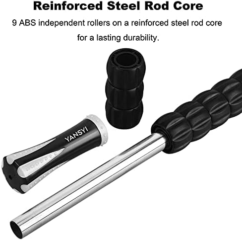 YANSYI Professional 9-Roller Deep Tissue Massage Stick - Portable Muscle Recovery Roller for Athletes, Relieves Post-Workout Soreness & Leg/Back Pain - Portable Physio Tool (White) - Image 5