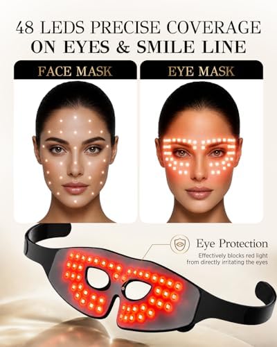 Red Light Therapy for Eyes,Under Eye Red Light Therapy Mask,630nm Red Light & 850nm Infrared Red Light Therapy for Anti-Aging,Boost Collagen,Reduce Dark Circles - Image 4