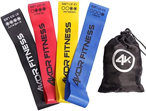 4KOR Fitness Resistance Loop Band Set, Perfect for Crossfit, Yoga, Physical Therapy, and Booty Building by 4KORFitness