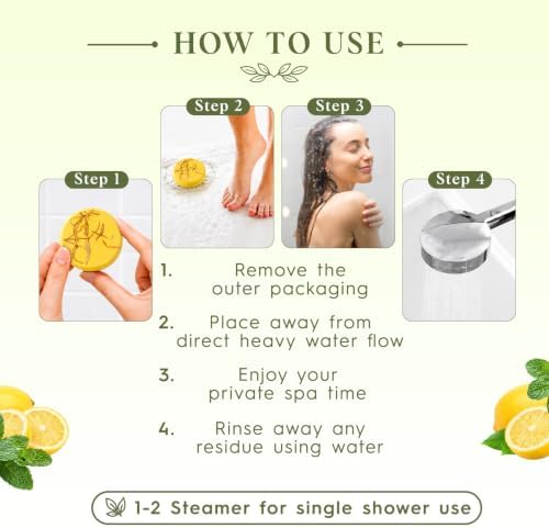 SWCANDY Lemon & Mint Shower Steamers 8 Pack, Home Spa Self Care - Image 7