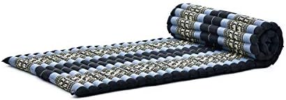 Leewadee - Foldable Floor Mattress - Japanese Roll Up Futon -Trifold Tatami Mat- Guest Floor Bed - Camping Mattress - Thai Massage Mat, Kapok Filled, 75 x 28 inches, Blue - Image 4