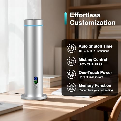 Maromalife Waterless Diffuser, Essential Oil Diffuser, 1000 Sq.Ft Coverage Scent Diffuser – Plug-in Only, Adjustable Mist, Remote, Mood Lights for Home & Office, Large Room, Hotel, Silver - Image 4