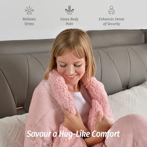 Wemore Sherpa Fleece Weighted Blanket for Adult 15 lbs King 80"x87" Pink - Image 4
