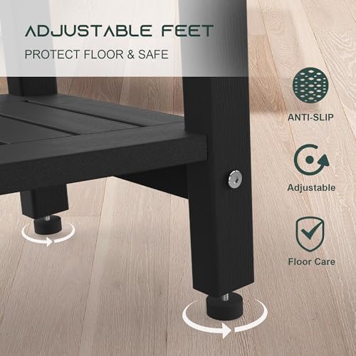 Waterproof HDPE Shower Bench for Inside Shower, Shower Stool, Black - Image 5