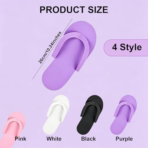 120 Pairs Disposable Pedicure Slippers and Toe Separators Kit 40 Pairs Disposable Foam Flip Flops 80 Toe Separators - Image 2