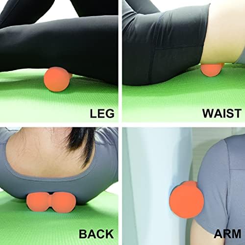 Hard Peanut Massage Ball, Double Lacrosse Massage Ball. Deep Tissue Massager Mobility Roller for Physical Therapy Myofascial Release Trigger Point Muscle Relax Pain Relief Acupressure (Orange) - Image 5