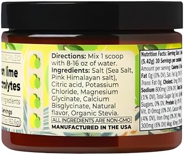 Santa Cruz Paleo Electrolyte Powder, Lemon Lime Flavor, Sugar Free Hydration Drink Mix with Himalayan Pink Salt, Sea Salt, Magnesium Glycinate, Potassium Chloride, Sweetened with Stevia, 30 Servings - Image 7
