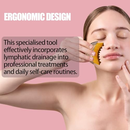 Lymphatic Contour Face Brush Lymphatic Drainage Massager Double Chin Reducer Lymphatic Drainage Brush for Face,Ergonomically Designed to Fit The Skin Precisely and Relieve Fatigue (Brown) - Image 4