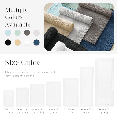 Madison Park Splendor Reversible 100% Cotton Bath Rug, 20 x 30, White - Image 5
