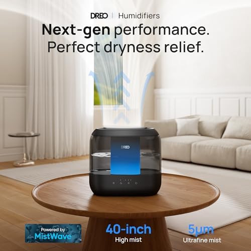 DREO 4L Humidifiers for Bedroom, 36H Runtime, 28 dB Quiet, HM311, Ebony - Image 2