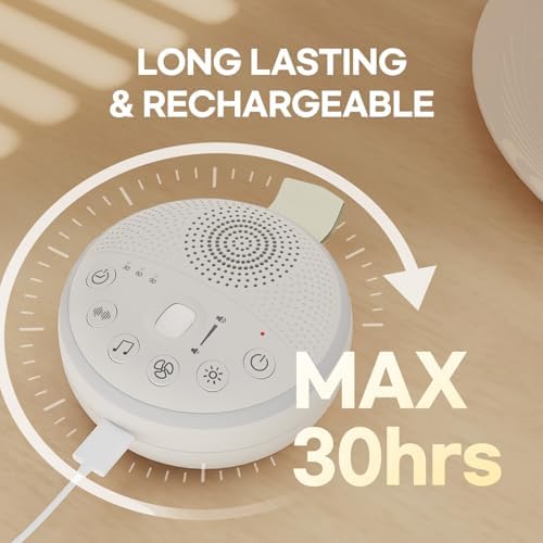 HuBDIC HubiCare White Noise Machine, Portable Sound Machine with 21 Soothing Sleep Sounds, Long-Lasting Battery, Gentle LED Mood Light, Travel-Friendly Sleep Aid for Newborns, Children - Image 6