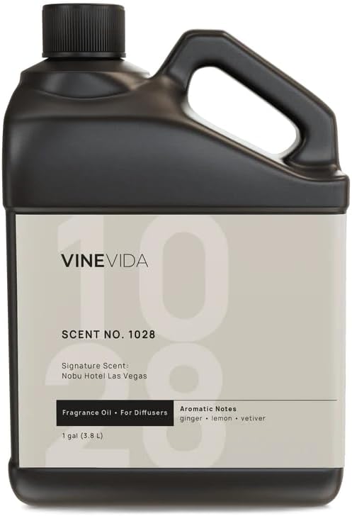 VINEVIDA Scent NO. 1028 Fragrance Oil for Cold Air Diffusers - 1 Gallon (8lbs) - Inspired by: Nobu Hotel Las Vegas Hotel Fragrance Diffuser Oil - Hotel Scents for Home - Diffuser Oil by VINEVIDA