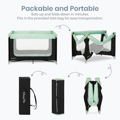 Dream On Me Zodiak Portable Playard, Compact for Travel, Carry Bag, Mint - Image 4