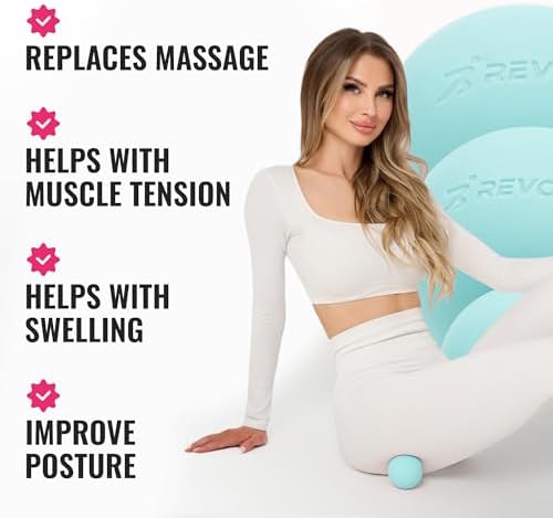 3 in 1 Massage Ball Set - Lacrosse Balls for Myofascial Release, Back Pain Relief, Face Fitness, Trigger Points, Yoga, Physical Therapy, Muscle Recovery and Soft Deep Tissue Massage (Turquoise) - Image 4