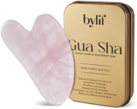 Gua Sha Facial Tools - Natural Jade Stone Guasha Tool for Face & Body,Massage Stick for Jawline Sculpting, Puffiness Reducing, Skin Care Gift, Anti-Aging Beauty Tool by ByLif