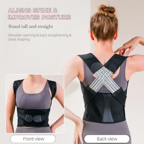 Back Brace for Women and Men,Shoulder Straightener,Back straightener,Adjustable Posture Corrector Suitable for Upper and Lower Back Pain Relief-Scoliosis,Hunchback,Spine Corrector(Size L) - Image 3