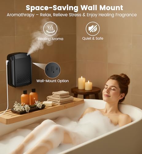Waterless Essential Oil Diffuser 3000 Sq.Ft Coverage for Large Home Hotel Office, 400ml Cold Air Scent Machine for Aromathrapy, Bluetooth App Control, Quiet Aroma Diffuser Wall Amount Christmas Gift - Image 6