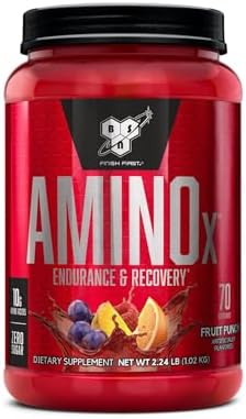 BSN Amino X Recovery Powder with BCAAs, Fruit Punch, 70 Servings by BSN