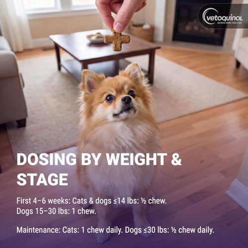 Vetoquinol Flexadin Plus - Hip & Joint Support for Cats & Small Dogs - Flexibility & Cartilage Support - Aids with Pet Mobility - Green-Lipped Mussel & Vitamin E - for Pets Up to 30 lbs - 90 Chews - Image 5