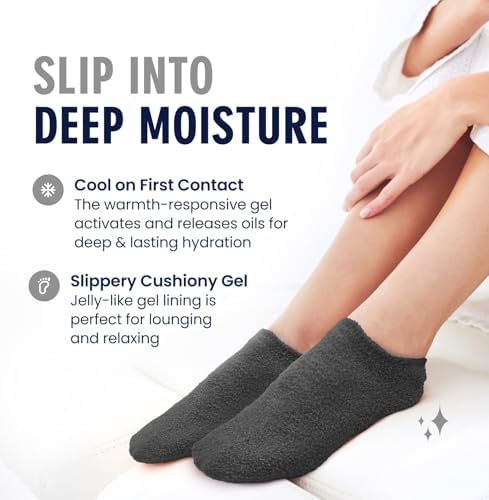 Dr. Frederick's Original Moisturizing Gel Socks, L, Obsidian Oasis, 1 Pair - Image 5