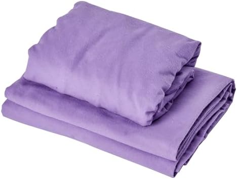 Master Massage Cotton Flannel Sheets Set (3 Piece Set) Massage Table Cover Set, Beauty Salon SPA Bed Replacement Cover, Includes Table Cover, Face Cushion Cover, Table Sheet, Purple - Image 2