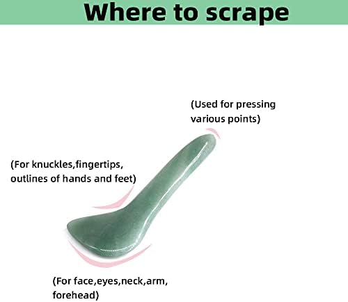 Gua Sha Facial Tool Natural Jade Stone Massage Board Tools for SPA Acupuncture Therapy Trigger Point Treatment, Gua Sha Scraping - Image 3