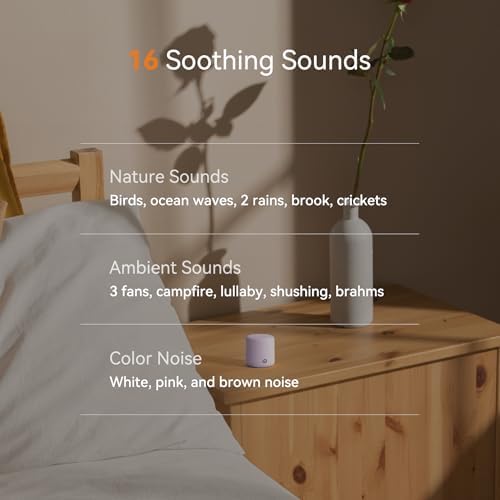 Dreamegg Portable White Noise Machine, 1000mAh Battery, Travel, Purple - Image 4
