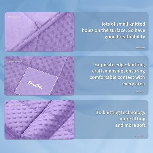 Topcee Weighted Blanket for Adults (15lbs 60"x80"), Minky Dots Heavy Blanket for Woman, Man Sleeping, Soft, Cozy and Cooling Weighted Throw Blankets, Machine Washable, Purple - Image 6