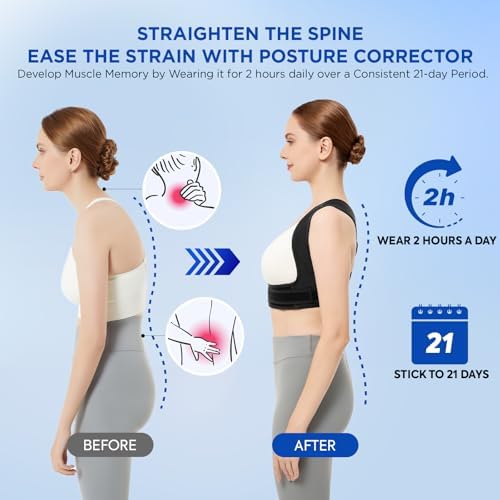 Vicorrect Posture Corrector for Women and Men, Adjustable Upper Back Brace for Clavicle Support and Providing Pain Relief from Neck, Shoulder, and Upper Back - Image 2