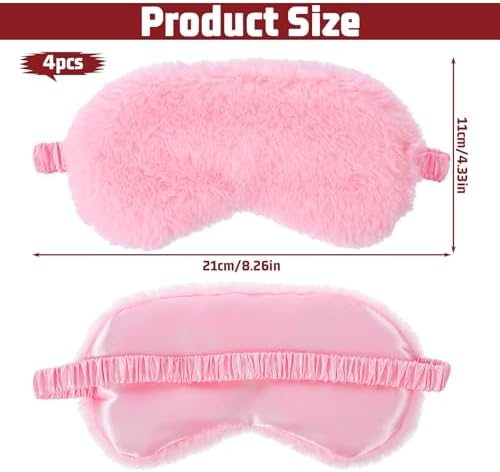 cobee 4 Pcs Plush Eye Mask, Soft Sleeping Blindfold Eyes Cover - Image 2