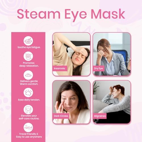LANNA Heated Steam Eye Mask, Disposable 120 Minutes, Rose Scent, 5 Pcs - Image 5