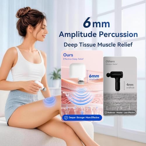 OKACHI GLIYA Mini Portable Massage Gun with 3 Heads All-in-One Storage Case - Image 4
