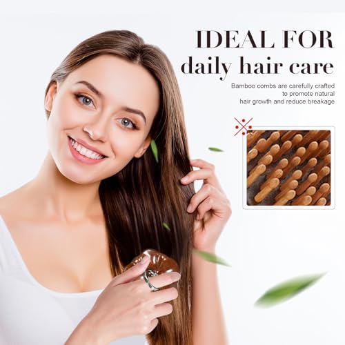 Wooden Scalp Massager for Hair Growth Support, Bamboo Scalp Massager Brush for Head Relaxation, Scalp Stimulation & Hair Oil Distribution, Natural Wooden Massager for Face and Body Care - Image 3