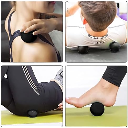 WOVTE Massage Lacrosse Ball for Sore Muscles, Shoulders, Neck, Back, Foot, Body, Deep Tissue, Trigger Point, Muscle Knots, Yoga and Myofascial Release (Black) - Image 4