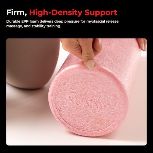 Sunny Health & Fitness 24" Pink High-Density Yoga Foam Roller - Image 4