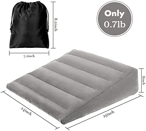 USHMA Inflatable Wedge Pillow for Sleeping, Portable Travel Wedge Pillow for Sitting in Bed, Inflatable Wedge Pillows for Travel, Blow Up Under Knee Pillow - Image 7