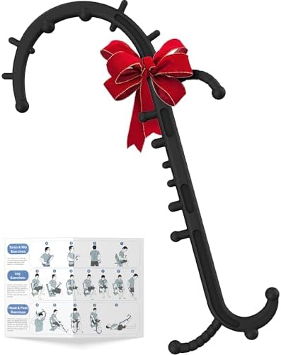 Back and Neck Massager for Pain Relief Deep Tissue, Upgraded Full Body Trigger Point Cane Massage Tools, Therapy Massage Stick Pressure Point Hook, Muscle Knot Remover Tool (Black) by CUBETOOU
