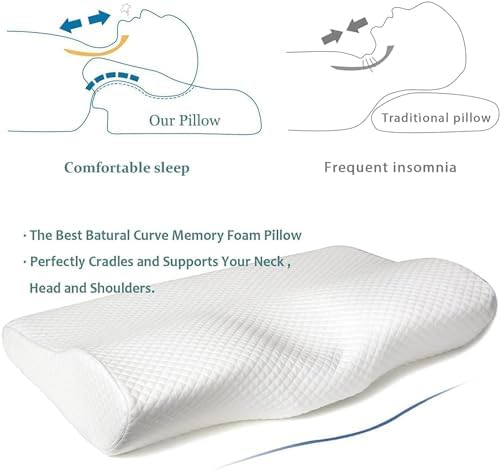 EPABO Contour Memory Foam Pillow Orthopedic Sleeping Pillows, Ergonomic Cervical Pillow for Neck Pain - for Side, Back and Stomach Sleepers, Free Pillowcase Included (Firm & Near King) - Image 4