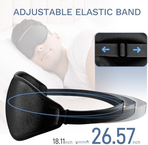 FlyCoco 99% Fully Block Out Light Eye Sleep Mask, 3D Deep Contoured Eyes Cover Zero Pressure, Long Lash Extension Eyes Mask with Adjustable Straps for Sleeping Travel Home Nap Rest Women Men (Black) - Image 6