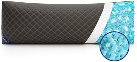 YZ HOME Long Body Pillow for Adults - Firm Body Pillow Insert with Shredded Blue Memory Foam, Adjustable Height, Soft Support for Side Sleeping, Pregnant Women, Washable (20x54 Inch, Grey) by YZHOME