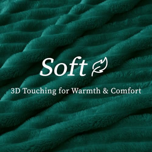 BEDELITE Ribbed Twin Blanket for Couch & Bed, Emerald Green, 60"x80" - Image 4