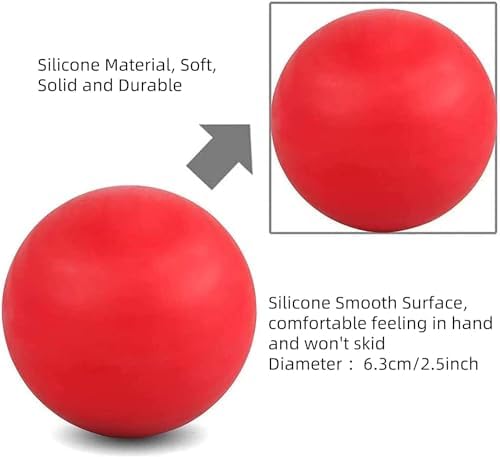 WOVTE Massage Lacrosse Ball for Sore Muscles, Shoulders, Neck, Back, Foot, Body, Deep Tissue, Trigger Point, Muscle Knots, Yoga and Myofascial Release (Blue) (Red Purple) - Image 2