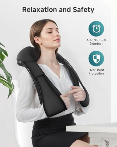 Snailax Shiatsu Neck Massager with Heat, Deep Tissue Shoulder Back Massager - Image 4