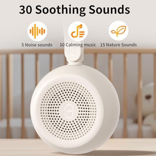 Easysleep White Noise Sound Machine Portable Sleep Machine for Baby Adult with 30 Soothing Sounds 12 Night Light Colors 4 Timer Memory Function Rechargeable Noise Machines for Sleeping, Office - Image 2
