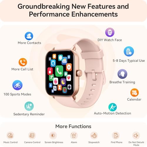 Smart Watch for Women Android & iPhone, Alexa Built-in, IP68 Waterproof Activity Fitness Tracker with Bluetooth Call (Answer/Make), 1.8" Smartwatch with Heart Rate/SpO2/Sleep Monitor, 100+ Sports Mode - Image 6