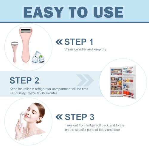 Ice Roller for Face & Eye, Facial Roller and Eye Massager Roller, Ice Roller for Body, Face, Tighten Pores, Migraine Relief Pain Relief Eye Puffiness Relief for Women - Face and Eye Roller 2PCS (Pink. - Image 7