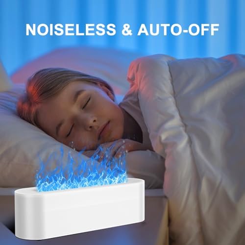 Flame Essential Oil Diffuser, 250ml Aromatherapy Humidifier with Sound-Reactive 7-Color LED Flame, Ultra-Quiet Cool Mist Maker, Remote, Timer, Auto-Off for Home, Bedroom, Office (White) - Image 5