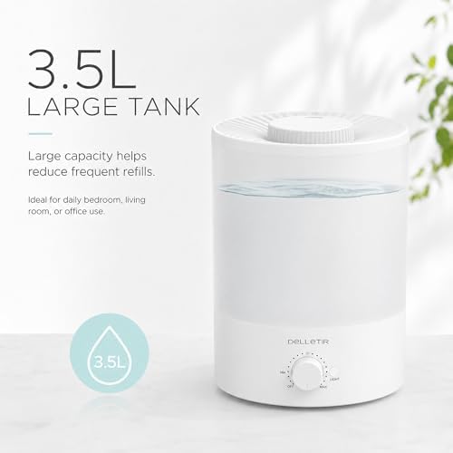 Cool Mist Humidifiers for Babies, Bedroom, Nursery, Home and Office | Super Quiet Ultrasonic Vaporizer, Large Top-Refill 3.5L, Essential Oil Diffuser, Auto Off, Easy Clean - Image 6