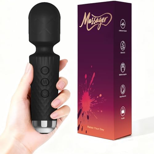 Upgraded Handheld Rose Black Mini Massager Tool for Muscle Relax, 20 Modes by Unknown